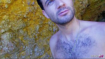 Image Slim Spanish beauty Girl seduce to hard and risky outdoor fuck by Stranger and get facial cumshot