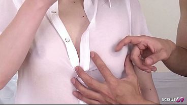 Image Slim Japanese Teen with perfect natural Tits seduce to deep Creampie Fuck at Uncensored JAV Casting Fuck