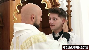Image OH MY GOD! Altar boy Dex Devall impaled by priest Adam Snow's HUGE dick! When the priest pulls out his cock something pours out of the altar boy's asshole!
