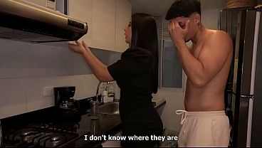 Image Young man gets a hard-on thanks to his sexy, curvy stepmother