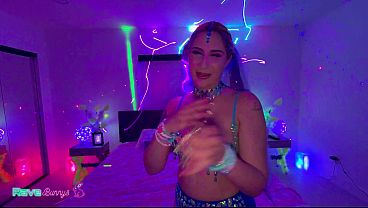 Image Dahlia Shines In Electric Blue As She Dominates A Neon Rave Encounter!