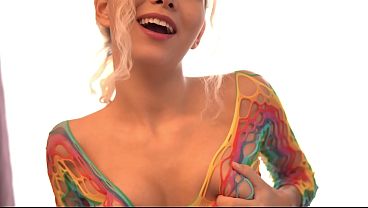 Image a petite Asian woman is fucked in the mouth and vagina