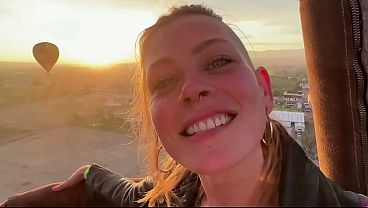 Image Date Night - Risky Sunrise Sex (she swallows) over pyramids in an air balloon - Sammmnextdoor