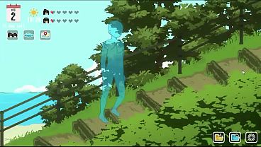 Image hentai game summer days vacation . hot brunette making a blowjob