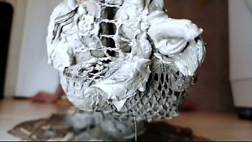 Image Clay Squeezing with Fishnet Soles &ndash_ Relaxing & Dirty Play