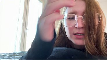 Image Innocent College Girl in Glasses Moans from First Blowjob While I Finish on Her Face