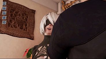 Image 2B from the Nier Automata was pulled onto Leon's giant penis