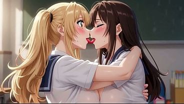 Image Naughty College Lesbians: Plaid Skirts, Tit Play & Classroom Pussy Licking AI Generated