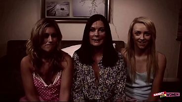 Image Being very cunning the mature lesbian lures two sexy chicks into an arousing threesome action