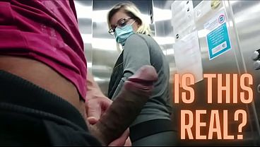 Image Is this Real? Crazy guy flashes his dick to his neighbor in the elevator and the unexpected happens...