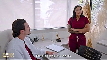 Image Mariana's Anatomy Episode VI: Mariana is fired after having a threesome with her boss and the secretary - Mariana Martix, Andrea Castro & Joe Dimarco