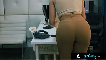 Image GIRLSWAY - Femdom Boss Casey Calvert Strap-On Dominates Assistant Anna Claire Clouds In Her Office