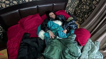 Image Shiny Downjackets for Masturbation, Rough Fucking and Cum on My Favorite Coat