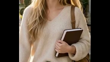 Image A slutty college blonde student invites over a friend and gets an accidental creampie! [AI-GENERATED]
