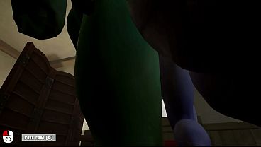 Image A draenei stepbrother and his friend fucked both of his stepsister's holes at the same time.