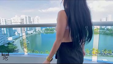 Image Horny slut gives me a great blowjob on the balcony!! I don't care if people are watching us! - BUCARASEX