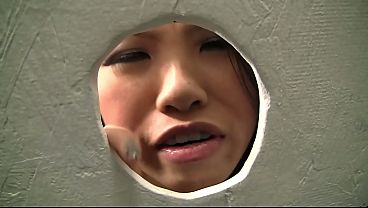 Image Asian slut gets tricked at the gloryhole to sucking a big white cock