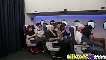 Image Ebony Model Olivia Jay Looking Xtra Cute in her Short Yellow Skirt Shoot Some Sexy Videos Like Flashing Her Tits and Wet Pussy for her Fans in Flight