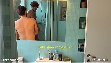Image Getting horny in the shower with a buddy