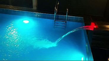 Image Sex at the pool side, wet clothes and wet pussy