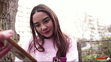 Image GERMAN SCOUT - Half Asia Latina Allison Sweet with saggy Tits Pick Up for Hard Casting Fuck
