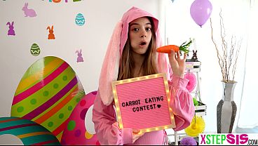 Image Easter bunny teen stepsister eats stepbrother his big carrot