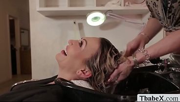 Image TS hairdresser licks and fucks my wet pussy