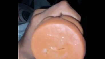 Image POV, escucha como hablo sucio en espa&ntilde_ol mientras masturbo mi gran polla negra con mi fleshlight hasta conseguir una corrida jugosa de mi BBC