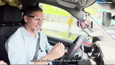Image Busty Devil Khloe rides her man's big cock in the car until he fills her pussy with hot cum | Juan Bustos ROAD