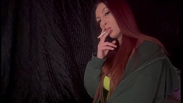 Image Italian big tits Milf Artemisia Love smoking a cigarette