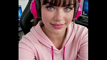 Image Super cute blue eyed girl Rosie performs an unreal blowjob / AI Generated