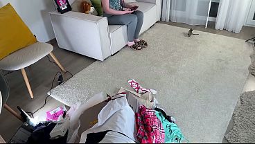 Image Busty all natural big tits big ass college girl in super hot yoga pants gives an incredibly sexy handjob by cock teasing