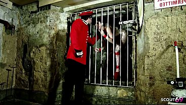 Image Hard Prison BDSM Roleplay Sex with natural saggy Tits Girl with Bushy Pussy