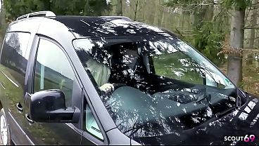 Image German Mature Julia Pink seduce Hitchhiker Boy to Cheating Fuck in Car rim whit Plug in Ass