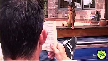 Image By the pool a horny dude licks the skinny brunettes tight pussy before hardcore penetration