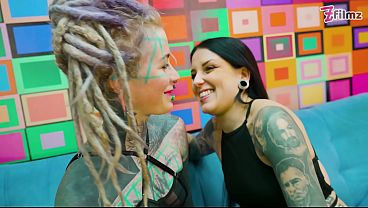 Image Goth Girl and Hippie Slut Take Deep Anal and Cum Facials