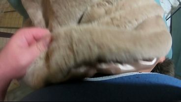Image Naked in My Fur Coat, Deep Blowjob, Doggy Fuck and Cum on Satin Lining