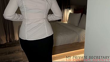 Image my private secretary in sexy stockings and high heels creampied by the boss in hotel room