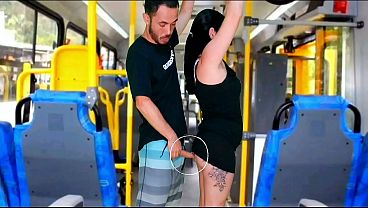 Image Brunette groping on the bus