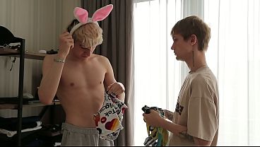 Image Two guys with big dicks fuck their cute twink dick