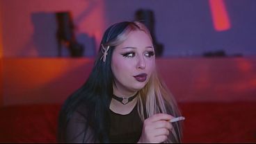 Image Sexy goth girl playing with a Dick messy