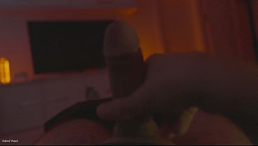 Image Ejaculation on Stomach of Sporty Guy POV Video