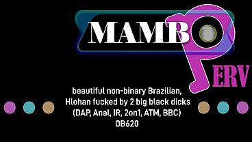 Image beautiful non-binary Brazilian, Hlohan fucked by 2 big black dicks (DAP, Anal, Interracial, 2on1, ATM, BBC) OB620
