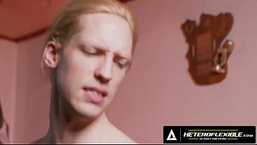 Image HETEROFLEXIBLE - Horny Blonde Twink Jerks Off & Sucks Hot Hunk Then Spreads His Ass