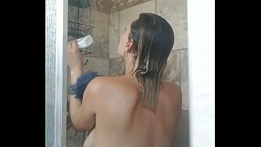 Image Horny and Pregnant in the Shower Fucking Myself