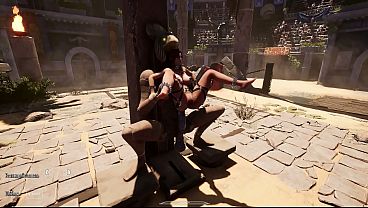 Image The ancient statue awakened and began rhythmically fucking Lara Croft in her tight ass. BDSM outfit. 3D Hentai Animation