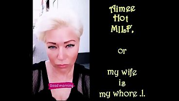 Image A mature woman with big saggy tits and a shaved pussy fucks herself with a sex toy in a solo video, after which her legitimate husband fucks her!