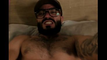 Image BLAZEX - TATTOOED BEAR SPREADS HAIRY ASS, SHOWS HOLE AND CUMS HARD POV