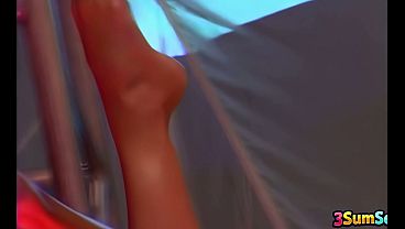 Image Sexy Brunettes Lauren and Natalia's Threesome Fucking a Stud