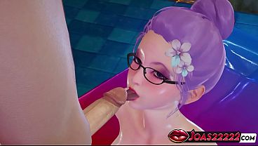 Image Hot Anime Girl Tsukiyama In The Pool Gives Two-Handed Handjob In Water, Frenulum Licking Fetish On Big Dick & Deepthroat Until Thick Cumshot &ndash_ Uncensored 3D Hentai